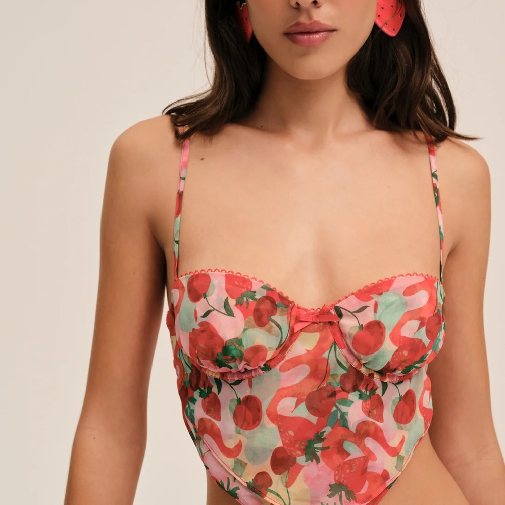 Floral Print Women's Intimate Top - LIKE NEW - worn once